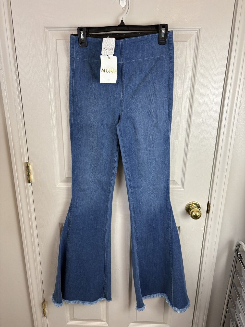 Show Me Your MuMu NWT  $158 Jeans Free People Flare Raw Hem Pull On Denim 217